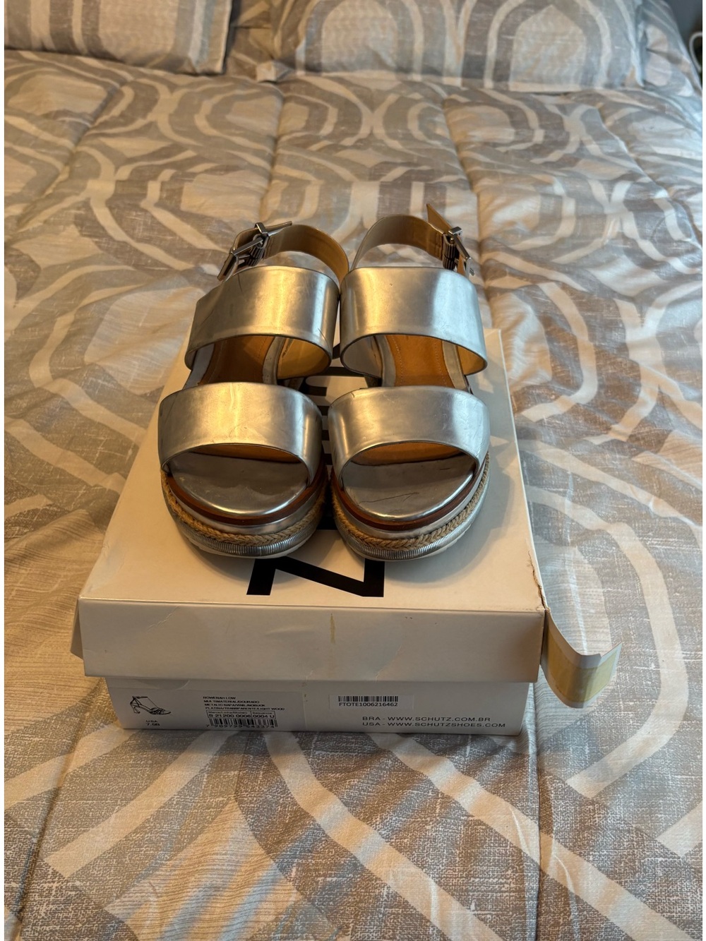 Shutz Women's Silver Platform Sandals